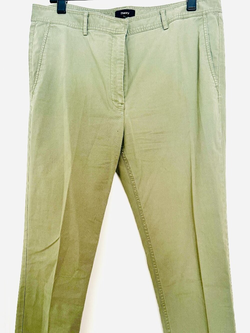 Theory Women's Khaki Boyfriend Twill Pant Size 10